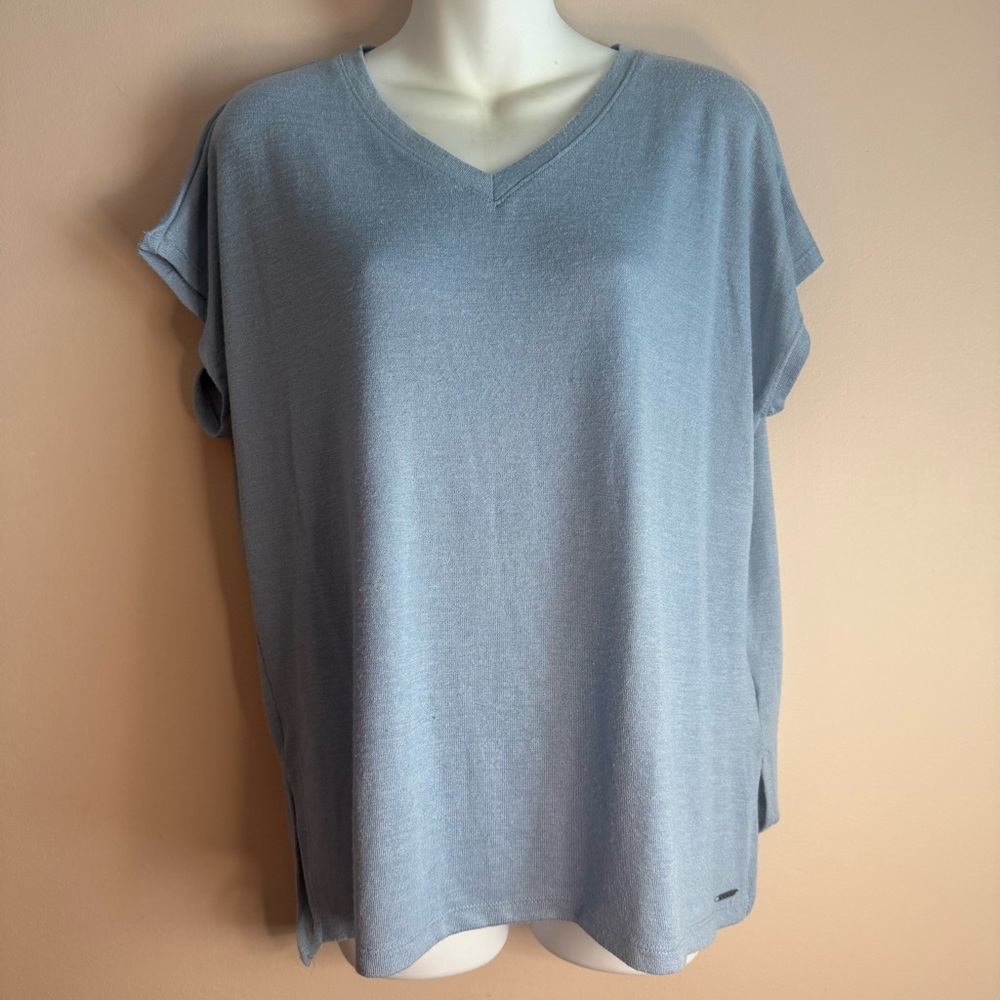Orvis Light Blue Short Sleeve V-Neck Tee
